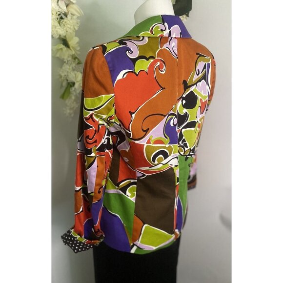 VTG Dana Buchman Size 4 Blazer Jacket Multi Color Abstract Pattern Lined USA EUC - Picture 5 of 16